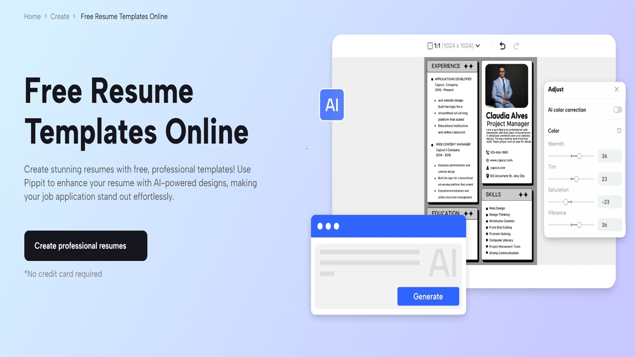 Key Features of Pippit&#8217;s Resume Templates: Ideal for Every Profession